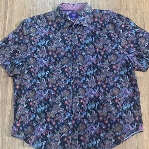 TALLIA Men's Multicolor Floral Shirt Size XXL